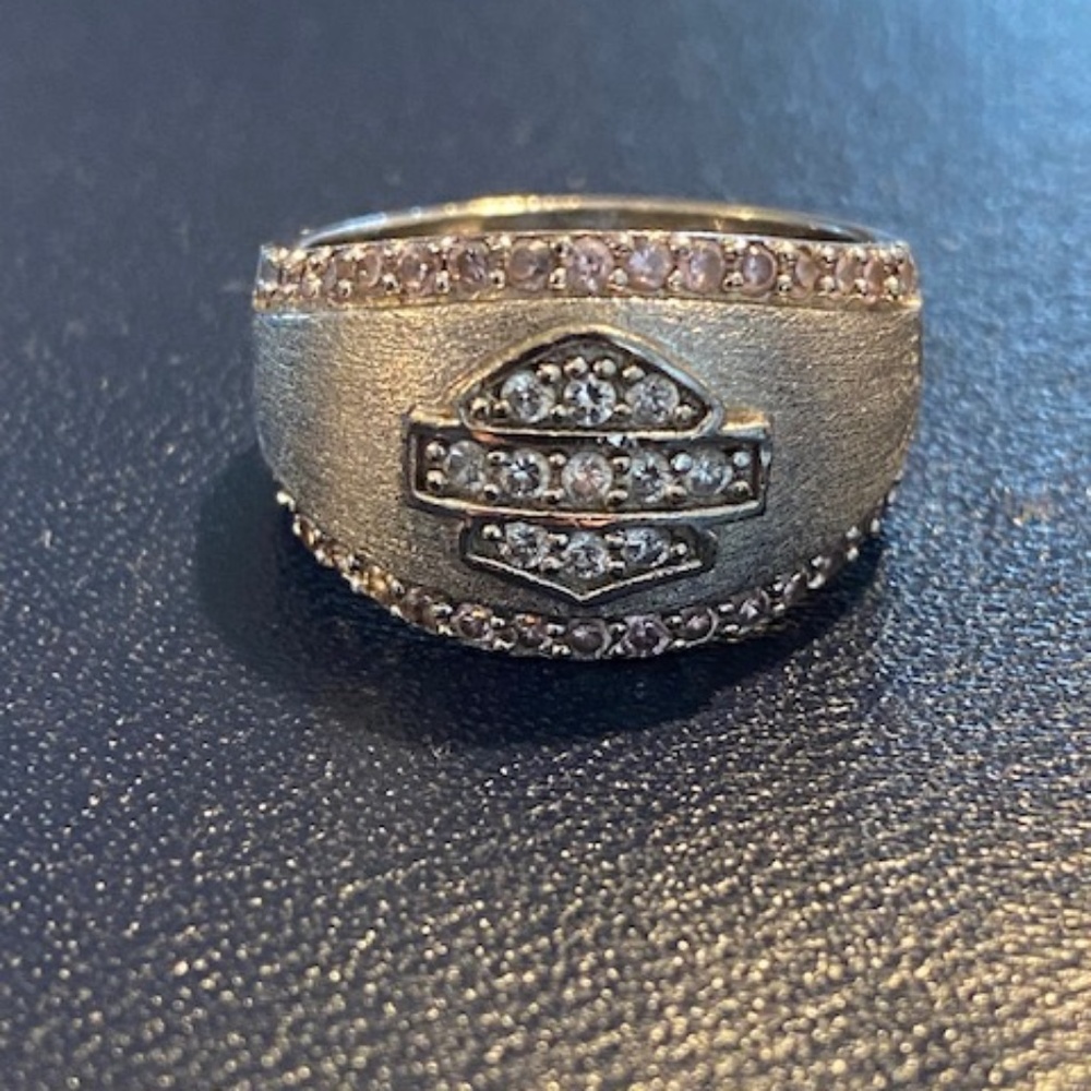 Harley-Davidson Silver Ring with Pink Sapphire